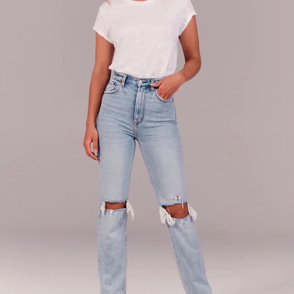 Abercrombie & Fitch ultra high rise ankle straight jeans